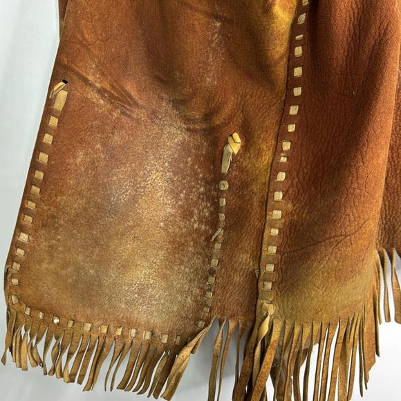 Vintage Buckskin Leather Western Fringe Jacket Size Large - Picture 14 of 14